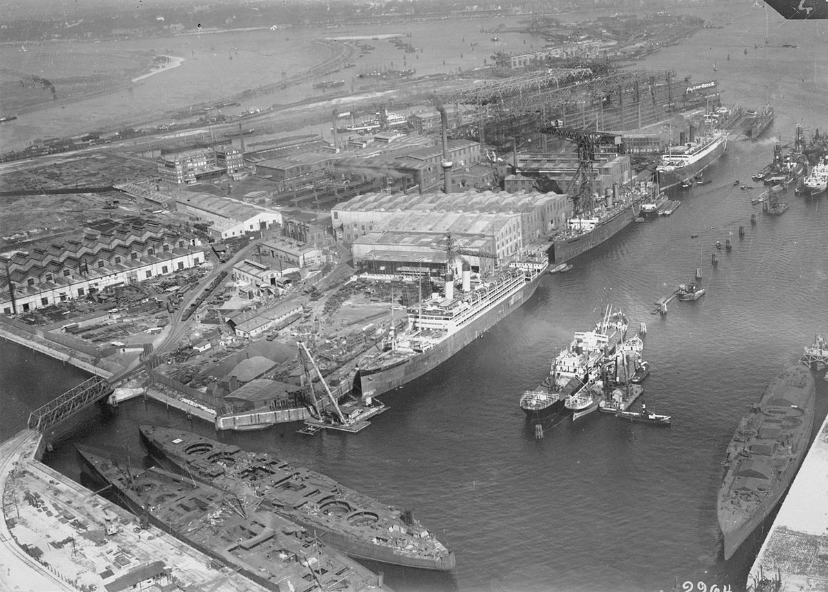 The guns and turret mounts were due to be installed on the Greek battleship Salamis, under construction in Hamburg, Germany.The Hellenic Navy were building a modern force to counter the similar aims by the Ottoman's.(Salamis is far right of the photo)