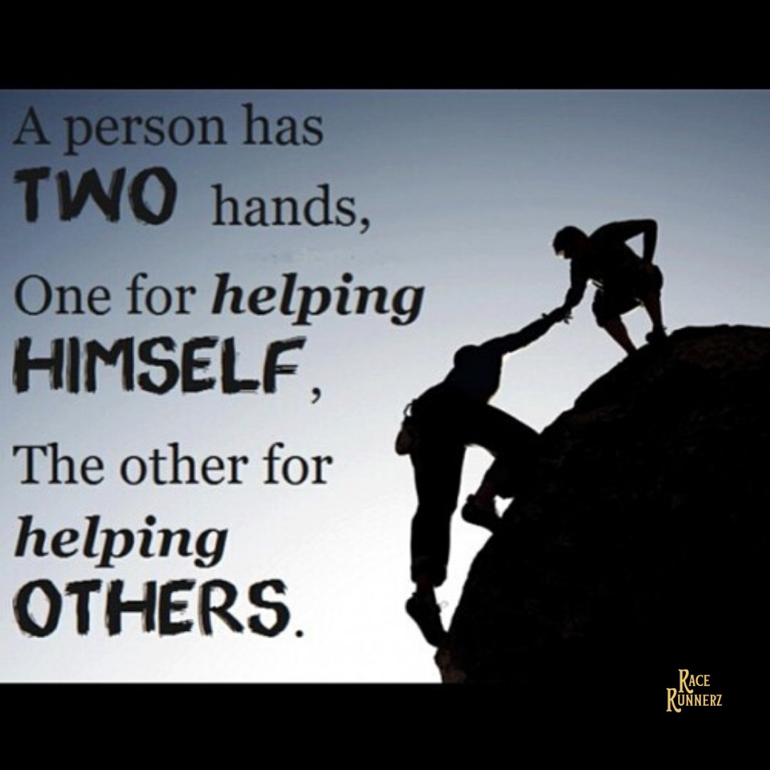 RaceRunnerz's tweet photo. “A person has two hands, one for helping himself, the other for helping others!.” ❤
#racerunnerz #runningmotivation #runninginspiration #marathonmotivation #triathlonmotivation #runningquotes #marathoninspiration #marathonquotes #triathlonquotes #triathlon https://t.co/5WNCVE9B55