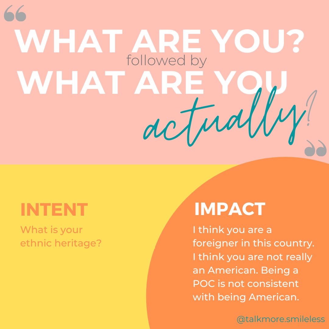 nothxchad's tweet photo. #TalkingAboutRace #microaggressions #intentvsimpact https://t.co/zD4yi4CY3r