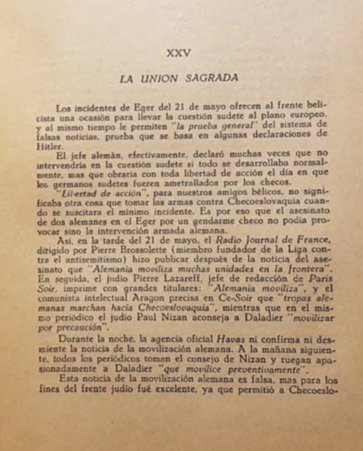 104- Defender la alianza judeo-masona-bolchevique entre los aliados Francia,Checoslovaquia y Rusia aún a costa de una guerra......esto era un poco de heroísmo falso ya que tenían todo planeado para atacar a Italia y Alemania sin que ellos les hubiesen dado un solo motivo.