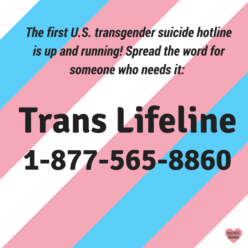 Affinity Magazine on X: "The first transgender suicide hotline has opened in the U.S. You can reach TRANS LIFELINE at 877-565-8860. #ProtectTransLives https://t.co/BWPS2UC4Ke" / X
