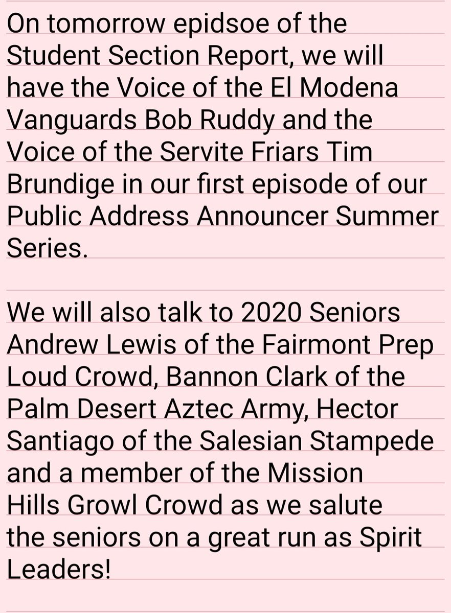 In the meantime go to our website (studentsectionreport.com) or go to our Spotify to checkout our past episodes!