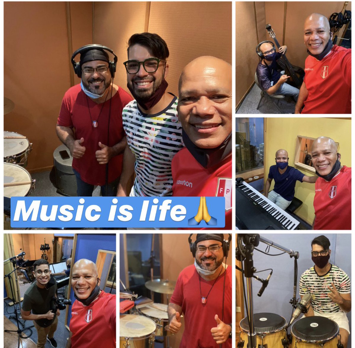 richieperc's tweet photo. Gracias a Dios por la oportunidad de volver a compartir y grabar música con @jorgeyadielpr @jdbabybass @cjgarciamusica @jeanperc @pablo_padin_ @rolostudio @bongoperc #newmusic #comingsoon #jorgeyadiel #carlosgarcia #jorgerivera #jeancarloscamuńas #pablopadin #richiebastar #salsa https://t.co/mpgOgTGwgA