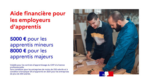 GRETA_CFA_Aquit's tweet photo. 🚨 Nouvelles aides à l'embauche pour le recrutement d'#apprentis (jusqu'à la Licence pro), 
et jusqu'au 28/02/2021 pour signer un contrat :
 ✅8.000 € euros pour les majeurs entre 18 et 30 ans ;
 ✅5.000 € pour les mineurs de moins de 18 ans
👉https://t.co/e51qf8kXOu https://t.co/LeEAodiZMg