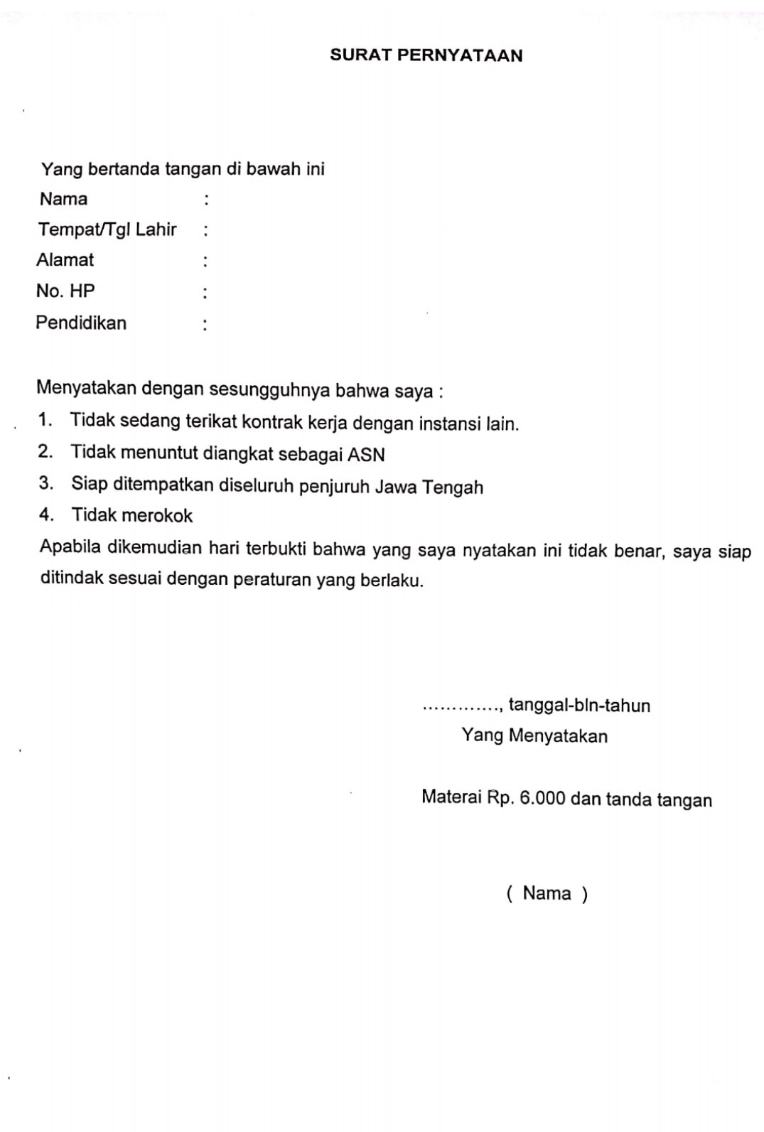 Yuk Cek 6+ Contoh Surat Pernyataan Relawan Covid 19 Terbaik 