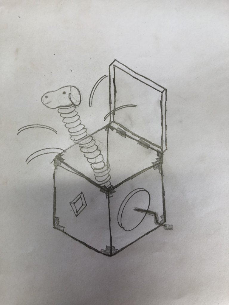 iMerinet's tweet photo. Today’s Art lesson on simple machines with Stage 2. Love the Jack in the Box 💜#3DShapes #Machines #Splat3D @splat3d https://t.co/2Fug9liNsw