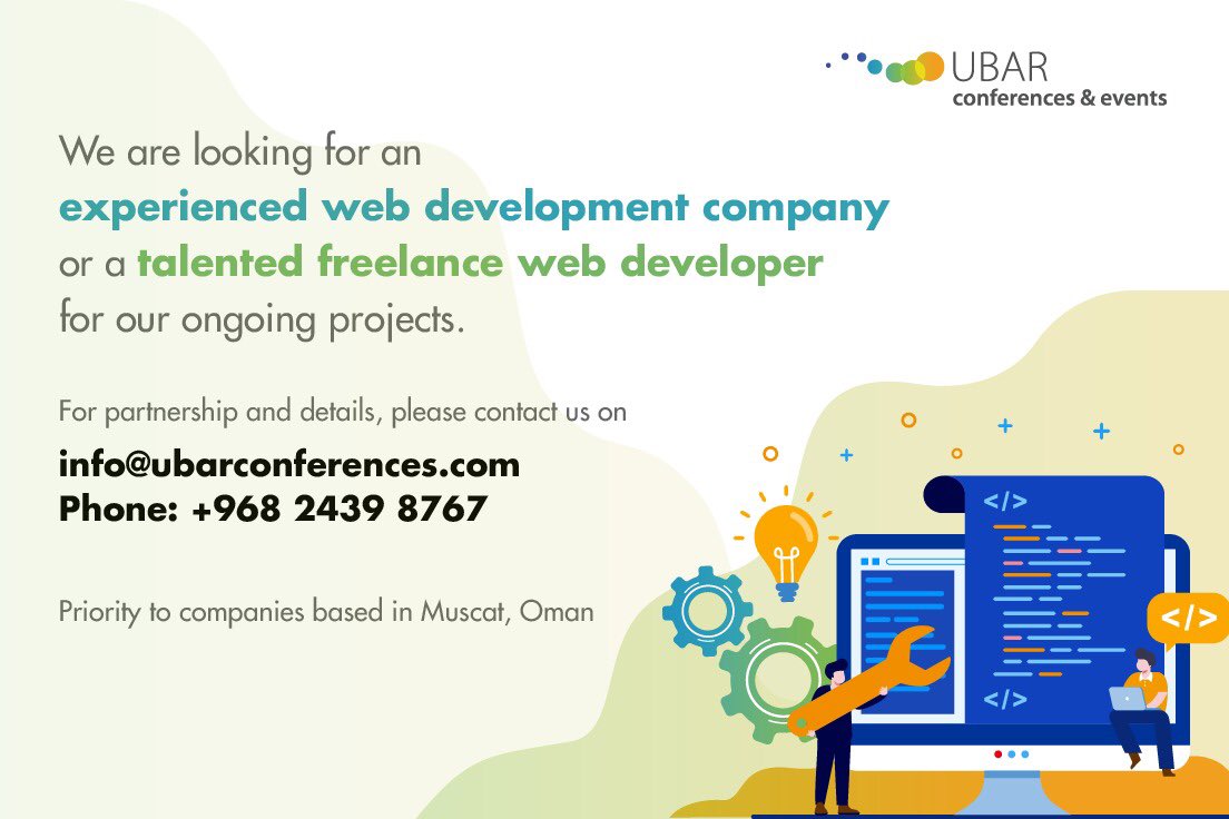 We look forward to receive your portfolio, company profile or resume! 
#webdevelopment #omanwebsite #webdesignservices #websites #webdevelper #oman #muscat #webdesigncompany #webdesign