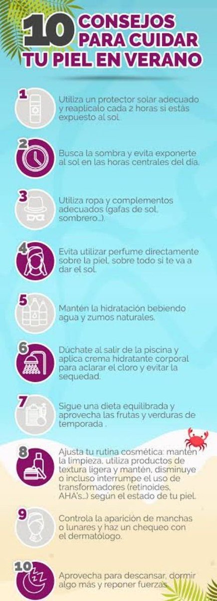 10 consejos para cuidar tu piel en verano. ☀️