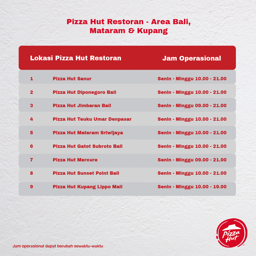 Restoran Pizza Hut on Twitter "Daftar PizzaHutRestoran yang sudah