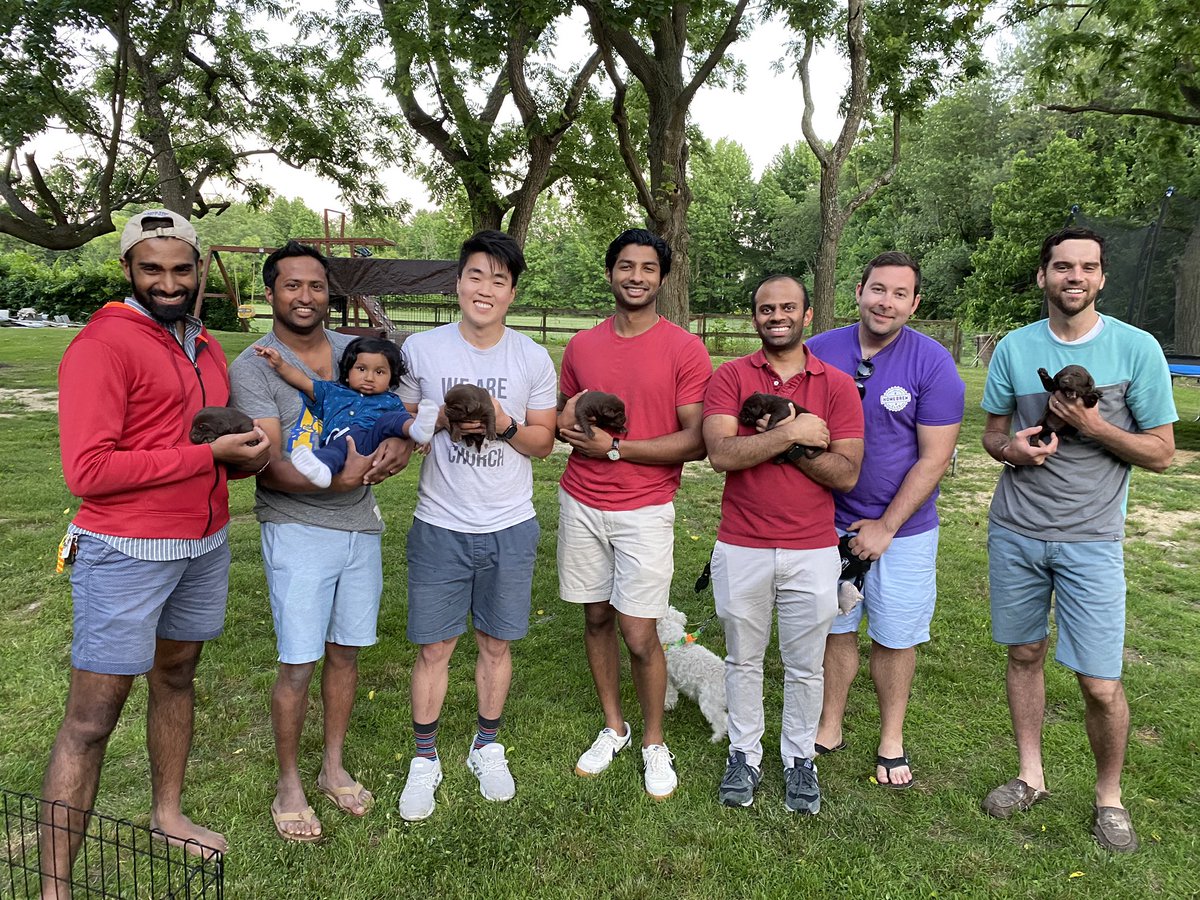 First time our incoming residents <a href="/shawon1001/">Shawon Akanda</a> <a href="/UrologyYoung/">Young Son</a> got to meet the team! Thank you <a href="/jacob_thatcher/">Jacob Thatcher</a> for hosting! Looking forward to the start!! #puppies #potatofry <a href="/RowanUniversity/">Rowan University</a> <a href="/SPuro88/">Sravan Panuganti, DO, FACOS</a>