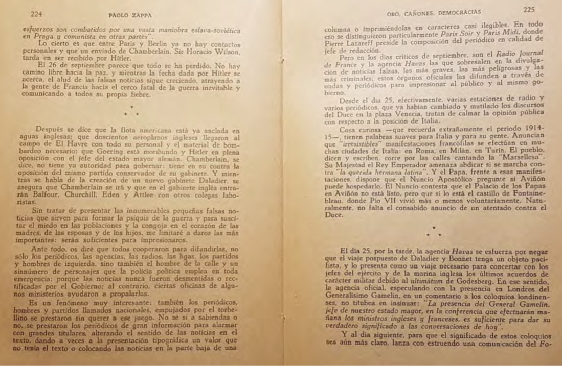 117- Pero en Septiembre los diarios y radios como la Journal de France divulgan noticias falsas peligrosas y criminales impresionando al público y al gobierno Frances la misma técnica del inicio de la guerra en 1914...