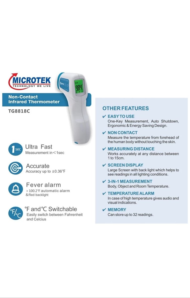 HapurNews's tweet image. माक्रोटेक #InfraredThermometer, अधिक जानकारी के लिये-&amp;gt; @BloggerLeaks_ 
#BloggerLeaks
#Microtek
