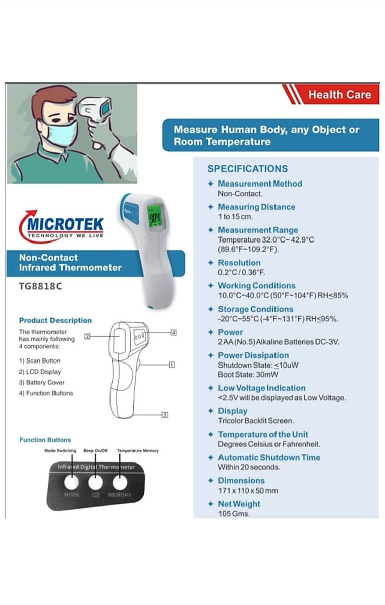 HapurNews's tweet image. माक्रोटेक #InfraredThermometer, अधिक जानकारी के लिये-&amp;gt; @BloggerLeaks_ 
#BloggerLeaks
#Microtek