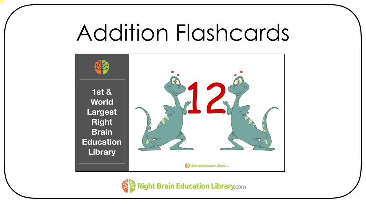 rbelibrary's tweet image. Right Brain Education Flashcards - Addition Flash Cards (Numerals)

The math flashcards in this video follow the right brain education training (Shichida &amp;amp; Heguru) Method)➕

youtube.com/watch?v=WzZDQJ…

#rightbraineducation #rightbraintraining
#additionflashcards