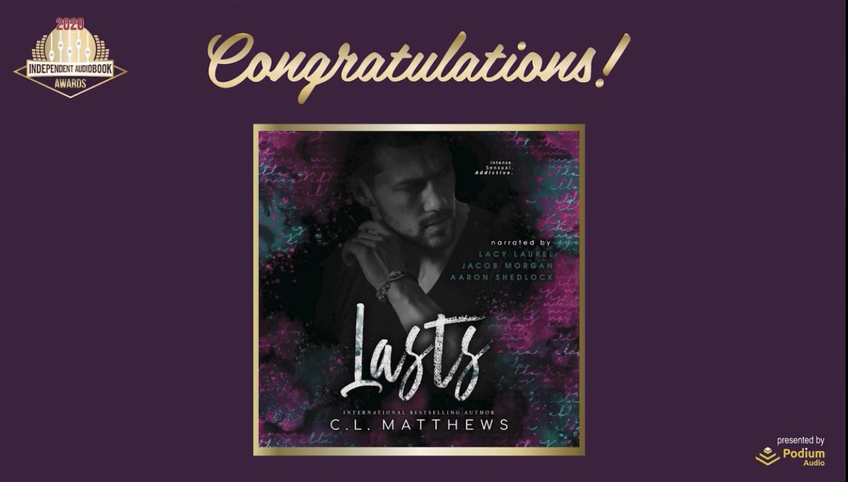 LacyNarrates's tweet image. So excited that #Lasts narrated by @AaronShedlock @JacobMo46594164 and little old me, won the 2020 IAA Erotica Category!  Thanks so much to @clmatthews121 letting me dive into the lives of Leia Sy &amp;amp; Brax !  @AudiobookAwards powered by @PodiumAudio