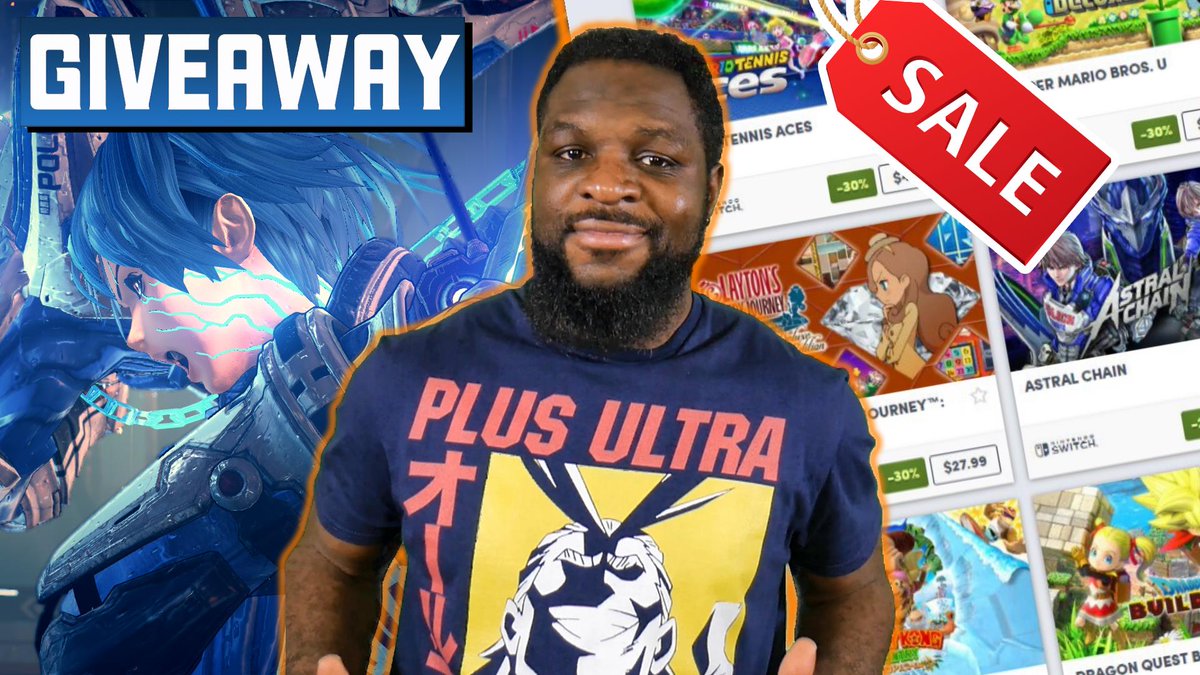PlayerEssence's tweet photo. With 2 days left in the BIG Summer eShop sale, let's go over my top 5 picks, in addition to a COOL Astral Chain giveaway, courtesy of the peeps over at @NintendoAmerica! Likes &amp; Retweets Appreciated! 🔥🉐

Watch: https://t.co/eCW8Zk3QfP

#ASTRALCHAIN  #eShop #NintendoSwich https://t.co/3hXU8qSEBb