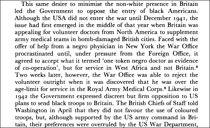 The Churchill Government and the Black American Troops in Britain during World War II https://www.jstor.org/stable/3679179&nbsp;