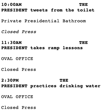 Just saw the Monday @POTUS schedule. Really????