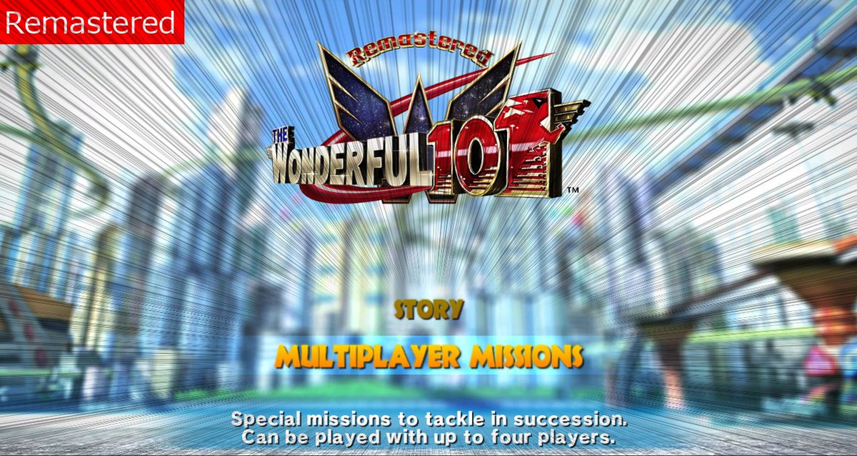 Takanori Special  #TW101R Report No. 2About the "Wonderful Missions" name change:It was pretty hard to understand what this mode was about from its old name, so we changed it to "Multiplayer Missions.""Back then, I wanted to name everything 'Wonderful'."—Hideki Kamiya