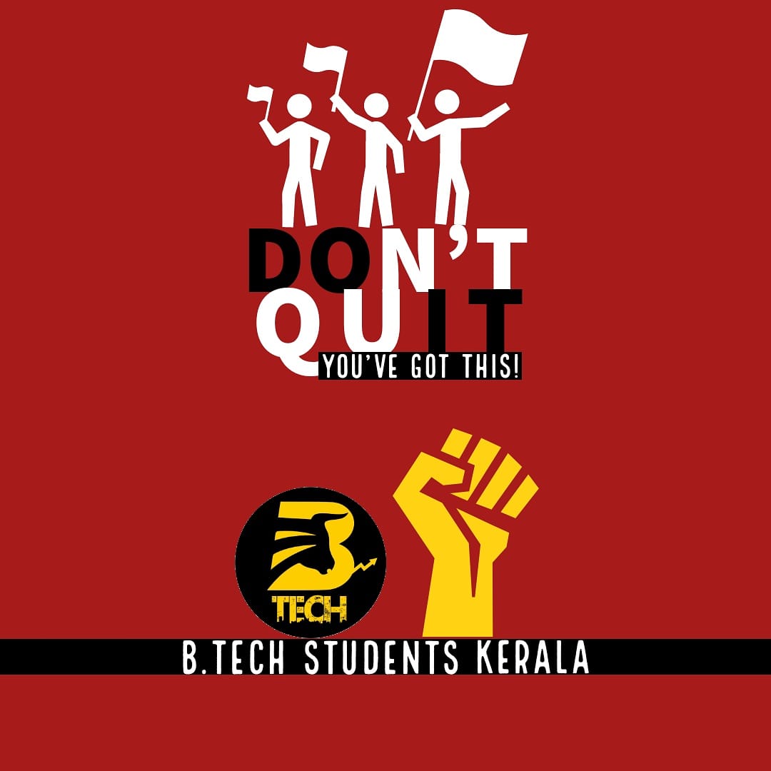 Btech_StudentsK's tweet photo. Don't Quit Stay Together!!
#calloffktuexams 
Have you polled?? If not poll, show your opinion before the time goes off!!

https://t.co/Hr8vDblVJR https://t.co/Uv53K9TKhJ