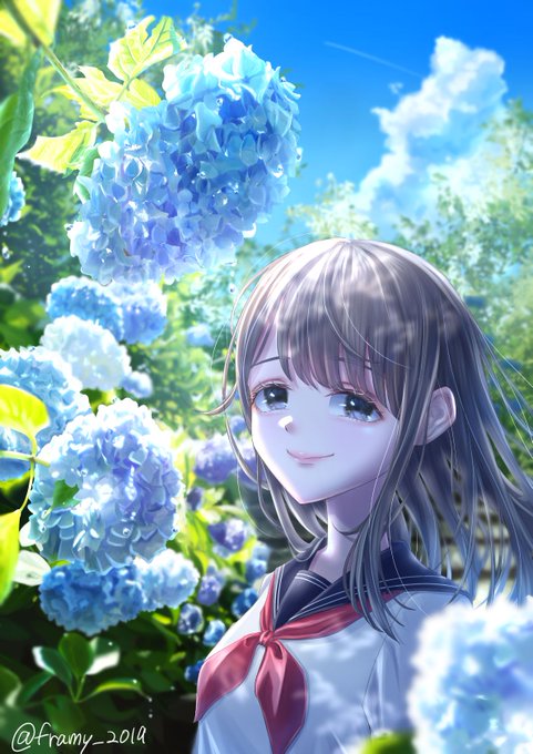 紫陽花と女の子のtwitterイラスト検索結果 古い順