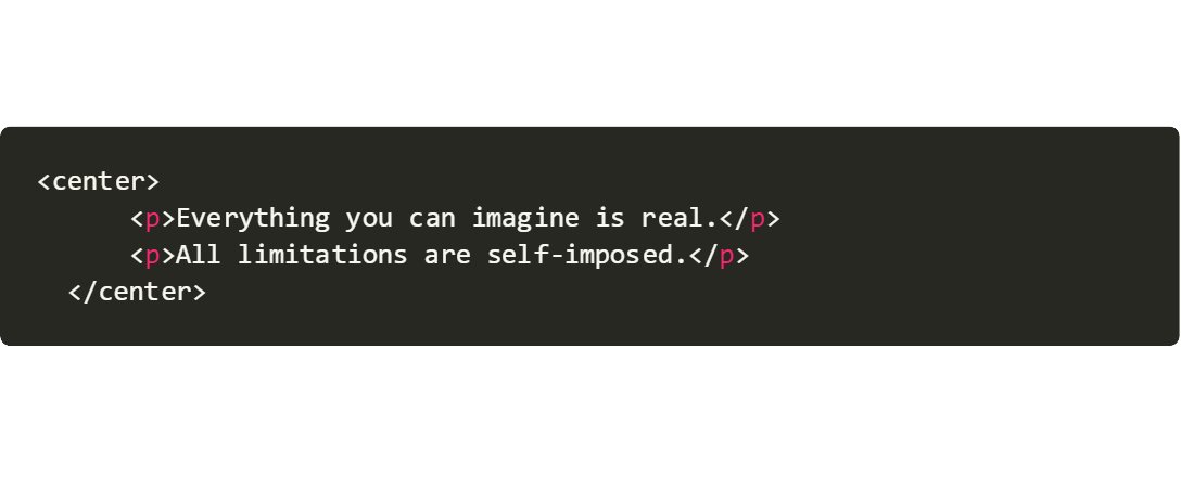 mobolaji___'s tweet image. The &lt;center&gt; tag in HTML is used to set the align of text into the center. This tag is not supported in HTML5. But it can be useful when working on small personal projects!!
#100DaysOfCode
#HTMLtricks
