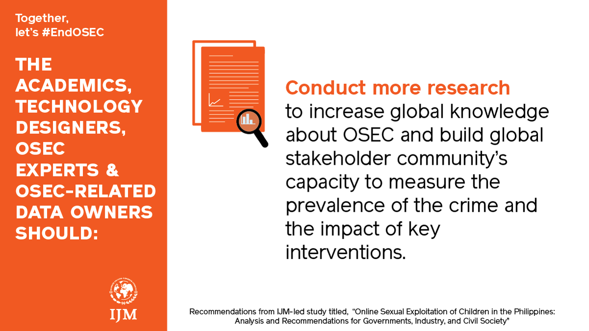 ijm_ph's tweet image. Our #OSECStudy recommendations for #academics #technology designers, #OSEC experts, and OSEC-related #data owners: