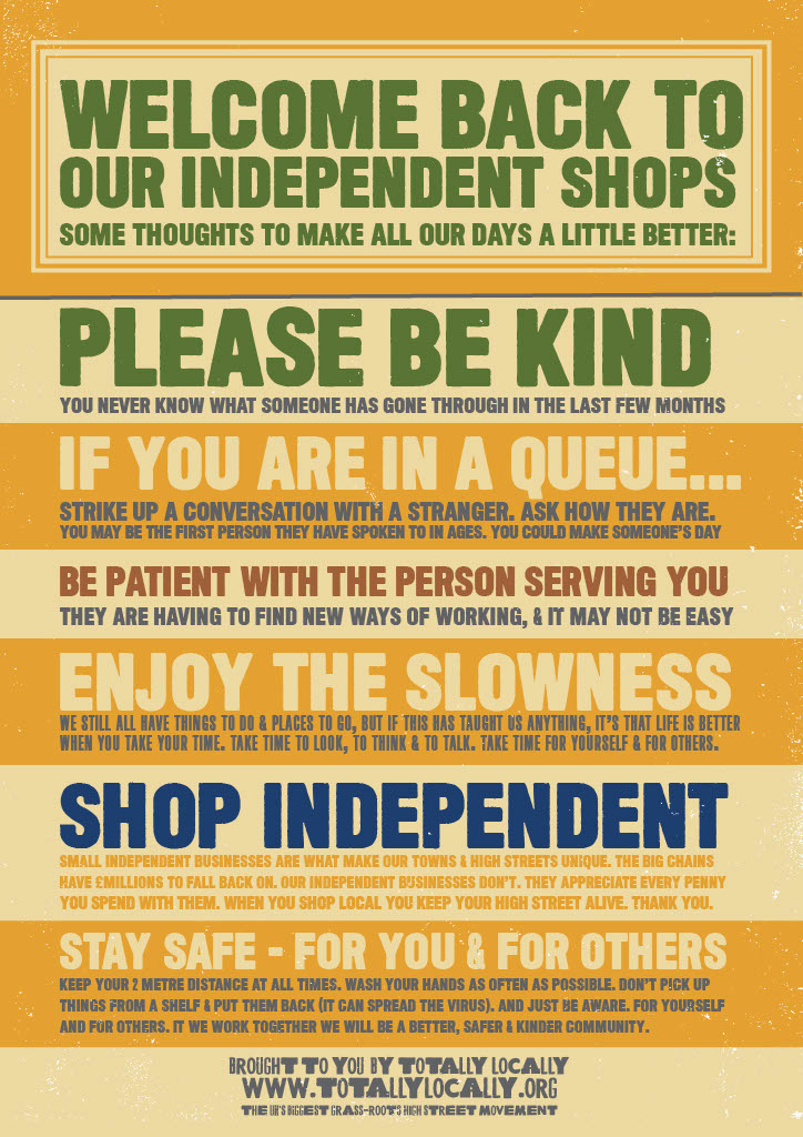 From today the shopping experience will look and feel different, but the measures are essential to ensure everyone's safety.

You can help the shops in Frome thrive, while reducing the spread of Coronavirus, remember to keep to a 2m distance 🚶‍♀️  ➡️  🚶‍♂️