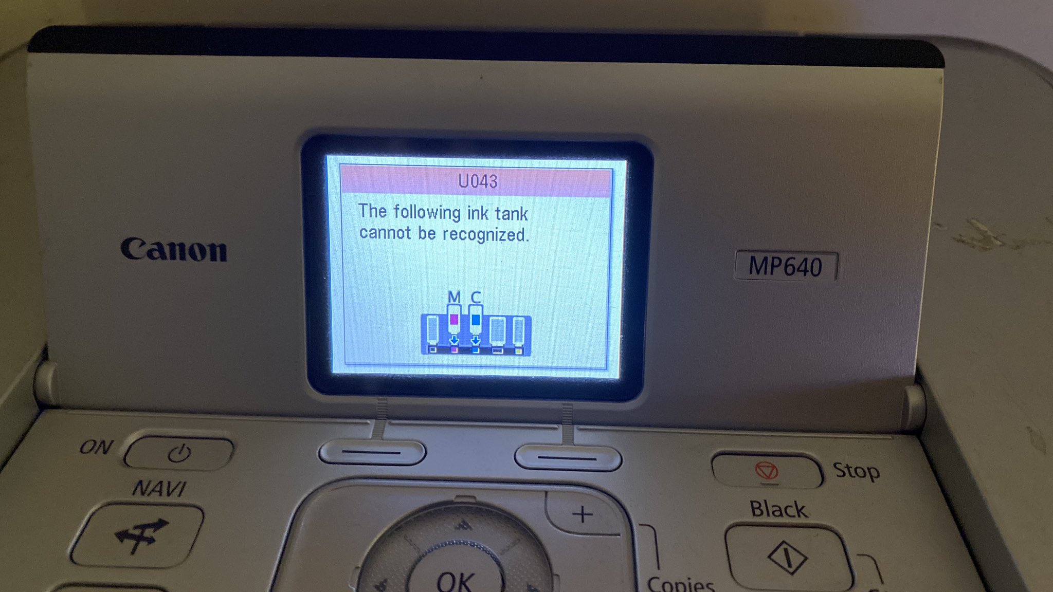 ink tank cannot be recognized