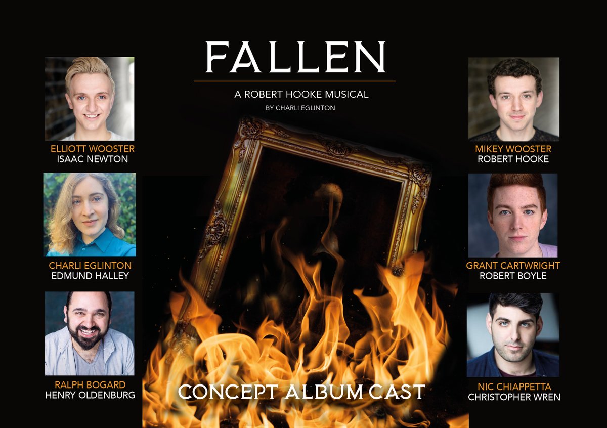 Fallen_musical's tweet photo. Dropping like gravity, a Fallen concept album, (all recorded in lockdown!), will be released to stream from July 18th 2020 to coincide with Robert Hooke’s 385th birthday.
Featuring the incredible voices of these gorgeous gentlemen (and the writer!) Be there or be inverse square. https://t.co/KX9cyGEiN4