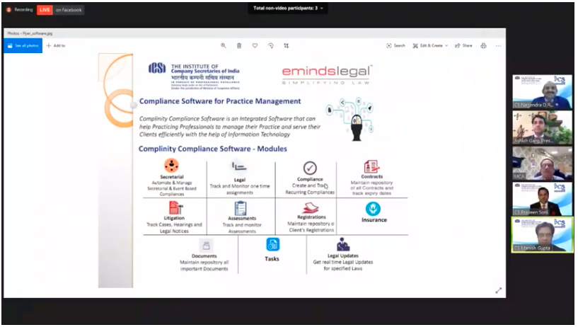 FCSJigarShah's tweet photo. Wow.. Free Compliance Software to all Practising Company Secretary from #eMindsLegal #Complinity. 

#MoU is executed between #ICSI and #eMindsLegal. 

A big step to help all young #PCS on #PCSDay 

Amazing thinking by Team #ICSI  
@ashishgargcs @praveensonics https://t.co/dLCe7a54m1