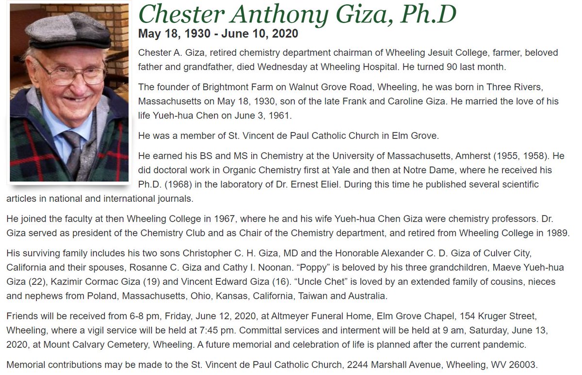 Chris Giza (@griz1) on Twitter photo Chester A Giza Ph.D 5/18/1930-6/10/2020. We miss you, dad. What a wonderful life. <a href="/mackpurp/">mackzaddy</a> <a href="/UvgotCathy/">Cathy Noonan</a> <a href="/thefluffa/">Rosanne Giza</a> <a href="/Bobaromma/">Bobby Malaczewski</a> <a href="/debbiemal318/">Debbie Malaczewski</a> <a href="/Colleen89ONeill/">Colleen O'Neill</a> <a href="/CarmelNoonan/">Carmel</a> <a href="/johnchueston/">John Hueston</a> <a href="/DoctorThueston/">Dr. Acula</a> @mdhueston <a href="/scrub/">Sean Lally</a> <a href="/KingProphet/">King Prophet</a> <a href="/LRichardson6/">Lisa Richardson</a> <a href="/slsprokay/">Susan Sprokay</a> altmeyerfuneralhomes.com/obituary/chest… Chester A Giza Ph.D 5/18/1930-6/10/2020. We miss you, dad. What a wonderful life. <a href="/mackpurp/">mackzaddy</a> <a href="/UvgotCathy/">Cathy Noonan</a> <a href="/thefluffa/">Rosanne Giza</a> <a href="/Bobaromma/">Bobby Malaczewski</a> <a href="/debbiemal318/">Debbie Malaczewski</a> <a href="/Colleen89ONeill/">Colleen O'Neill</a> <a href="/CarmelNoonan/">Carmel</a> <a href="/johnchueston/">John Hueston</a> <a href="/DoctorThueston/">Dr. Acula</a> @mdhueston <a href="/scrub/">Sean Lally</a> <a href="/KingProphet/">King Prophet</a> <a href="/LRichardson6/">Lisa Richardson</a> <a href="/slsprokay/">Susan Sprokay</a> altmeyerfuneralhomes.com/obituary/chest…