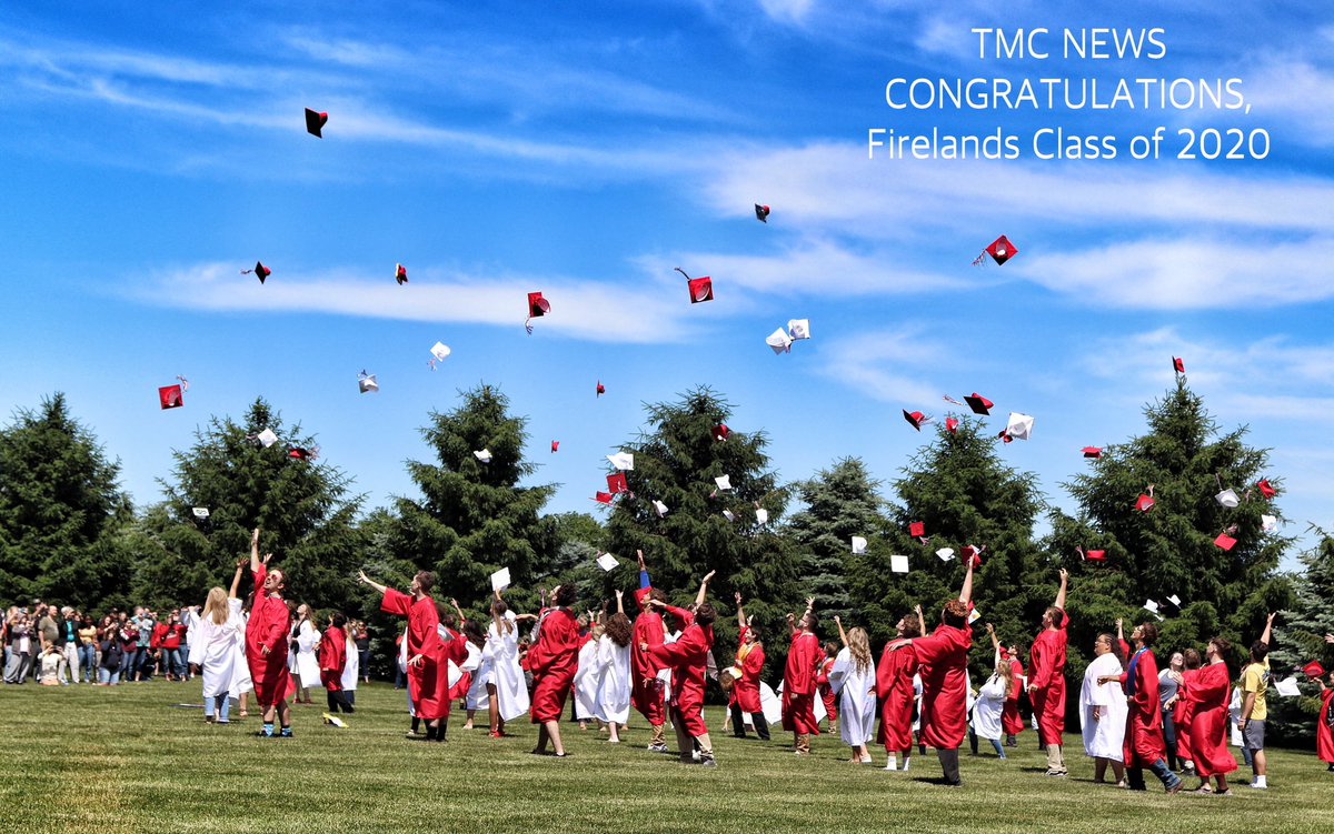 TMCNEWS's tweet image. The Firelands High School Class of 2020 was treated to a parade and a chance to throw their caps 🎓 in the air Sunday afternoon. 

Check out the full photo gallery &amp;amp; video later today. 

#firelands #Classof2020