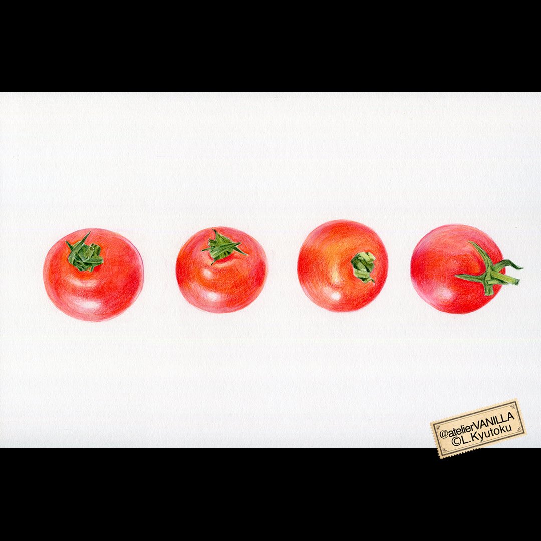 Atelier Vanilla 制作中のミニトマト プチトマト イラスト とりあえず トマト部分は完成 Illustrated By L Kyutoku 色鉛筆画 イラスト Illustration T Co Ml81oqaja2 Twitter