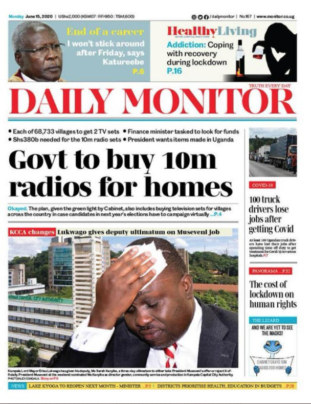 ntvuganda's tweet photo. In the all-new @DailyMonitor this morning; Government to buy 10 million radios for homes... 

#MonitorRevamped #NTVNews https://t.co/1TGAlgVw3M