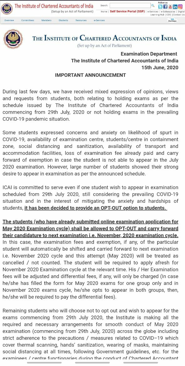 CuriousCA_'s tweet photo. #icai #caexams #notcancelled #notpostponed #optoutscheme #castudents #mondaythoughts #COVID__19 #StudentsLivesMatter #TakeResponsibility #takewisedecision
Thanks @atulguptagst @theicai @theicaibos https://t.co/13rp5faUYS