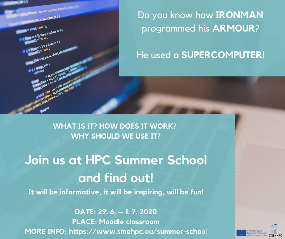 sme_hpc's tweet image. Last day for SME/HPC Summer School applications! Join the class of (so far) 56 participants and learn more about HPC. Apply here: forms.gle/mgx7Tvp9Gy1bgS…
#sme #hpc #summerschool #sme_hpc
