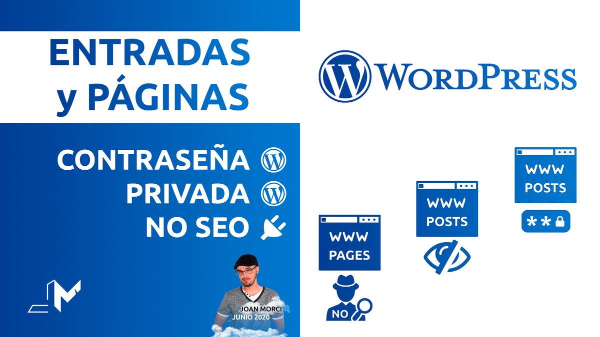 joanmorci's tweet image. En WordPress también puedes crear páginas/entradas con contraseña o privada. Incluso evitar SEO en algunas páginas (necesario plugin). Mira artículo + videotutorial: joanmorci.com/wordpress-entr… //
#WordPress #PaginasWordPress #EntradasWordPress #AstraWordPress #YouTuber