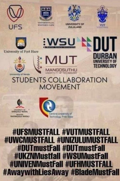 ShushaThami's tweet photo. #BladeMustFall
#MUTMANAGEMENTMUSTFALL
#DUTMUSTFALL https://t.co/WJaFsEC1Go