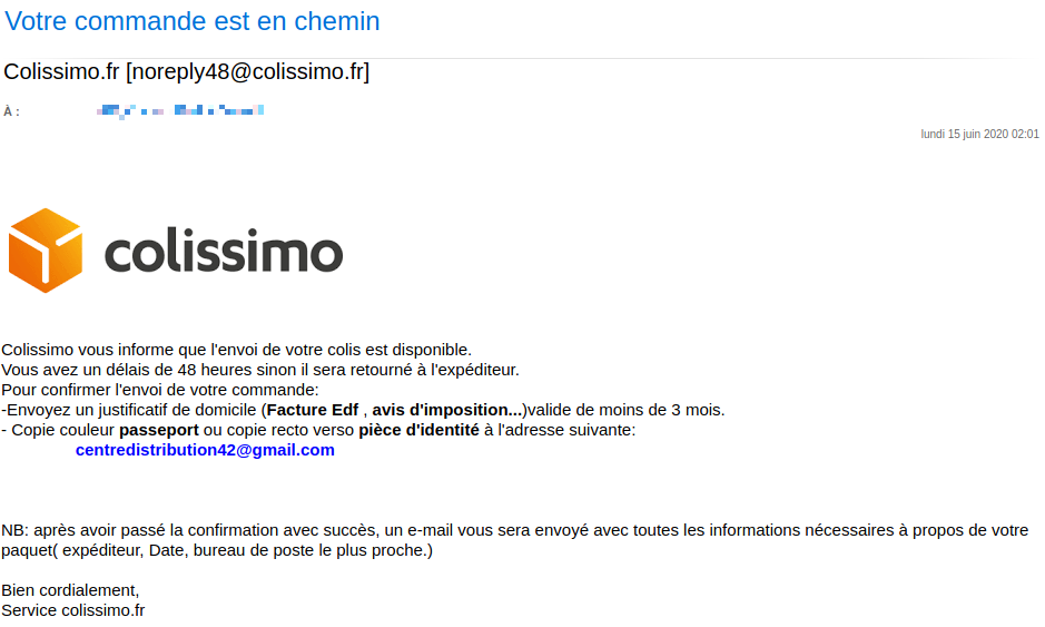 Attention, tentative d'hameçonnage !
cc <a href="/lisalaposte/">La Poste</a>