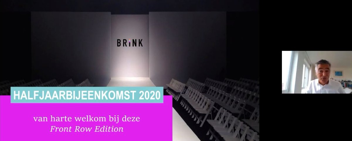 De eerste online sessie (van de 3) is zojuist begonnen! Deze zijn in plaats van de halfjaarbijeenkomst met alle Brinkers die natuurlijk dit jaar niet door kan gaan. Eén voordeel: alle collega's zitten nu front-row!