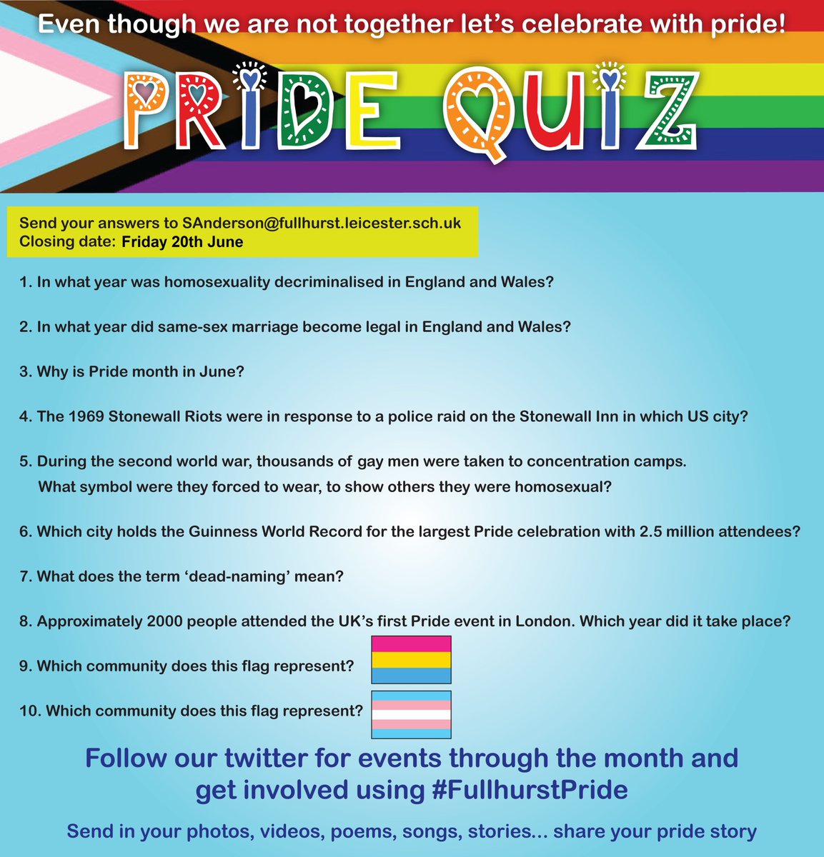 Pride Month LGBT Picture Reveal Quiz - 20 Questions Group Points Game.  Secondar