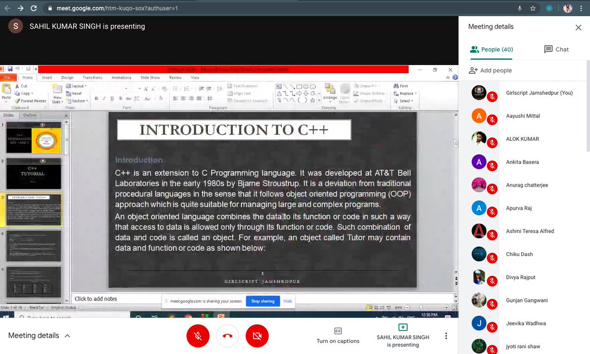 girlscript_Jsr's tweet image. #coderantine starts their first session for #CPP 

#girscript #100DaysOfCode #CodeNewbie