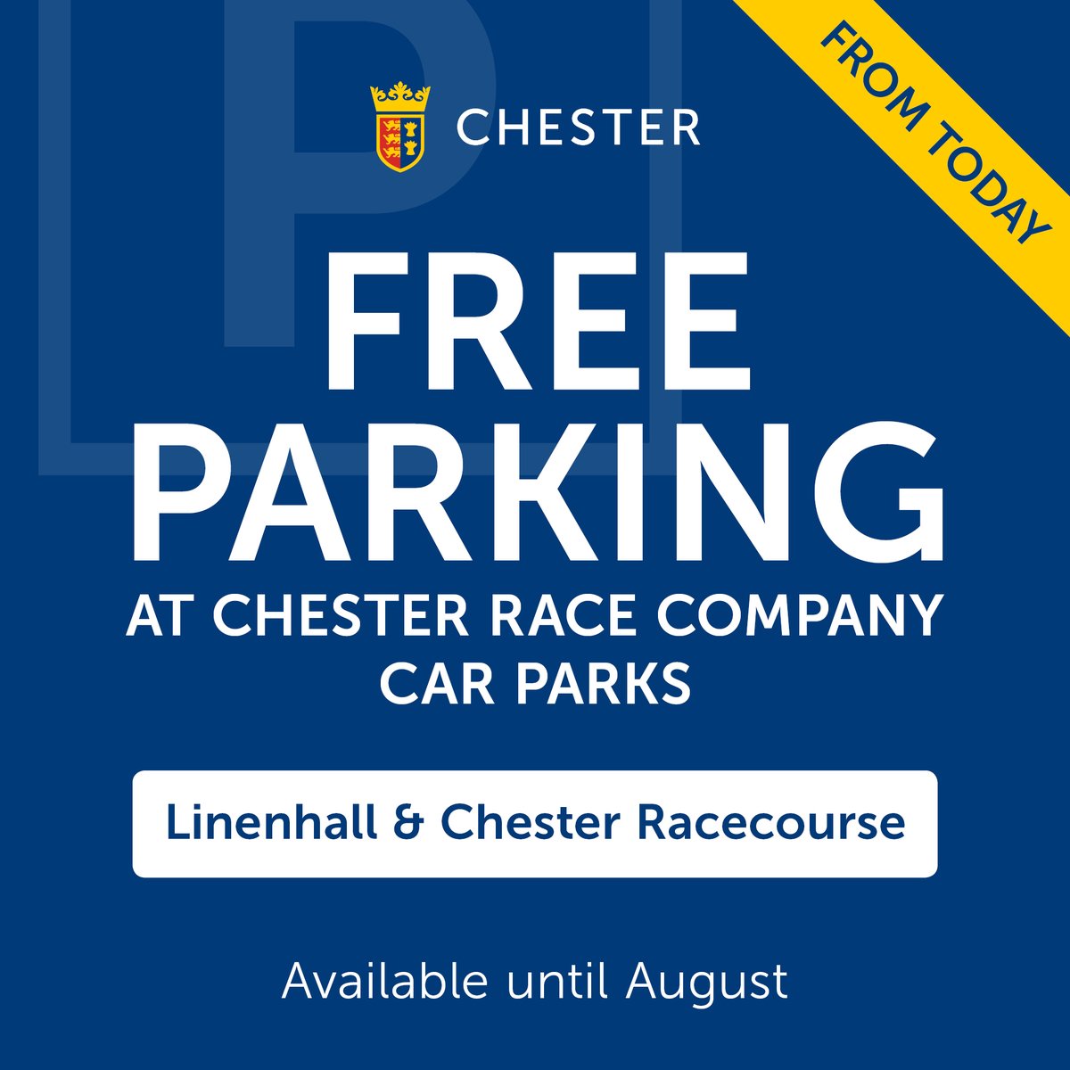 As the shops and businesses on our local high street open their doors, don't forget, we're offering free city centre parking from today until the month of August 🚗 bit.ly/3hhWKx0 

#ChesterTogether
@CH1Chester