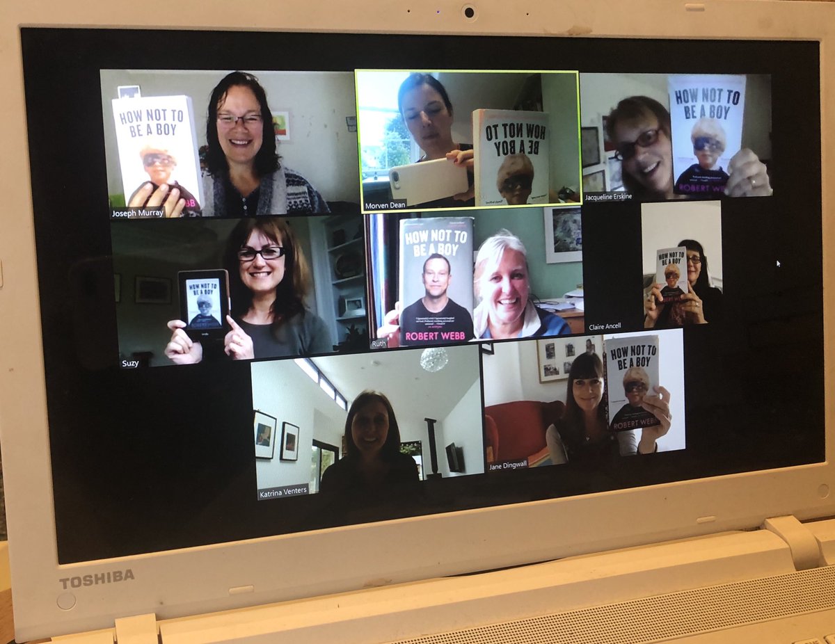 Virtual book group. Thanks  <a href="/arobertwebb/">Robert Webb</a> (Jez!) for a really entertaining lockdown read #hownottobeaboy
