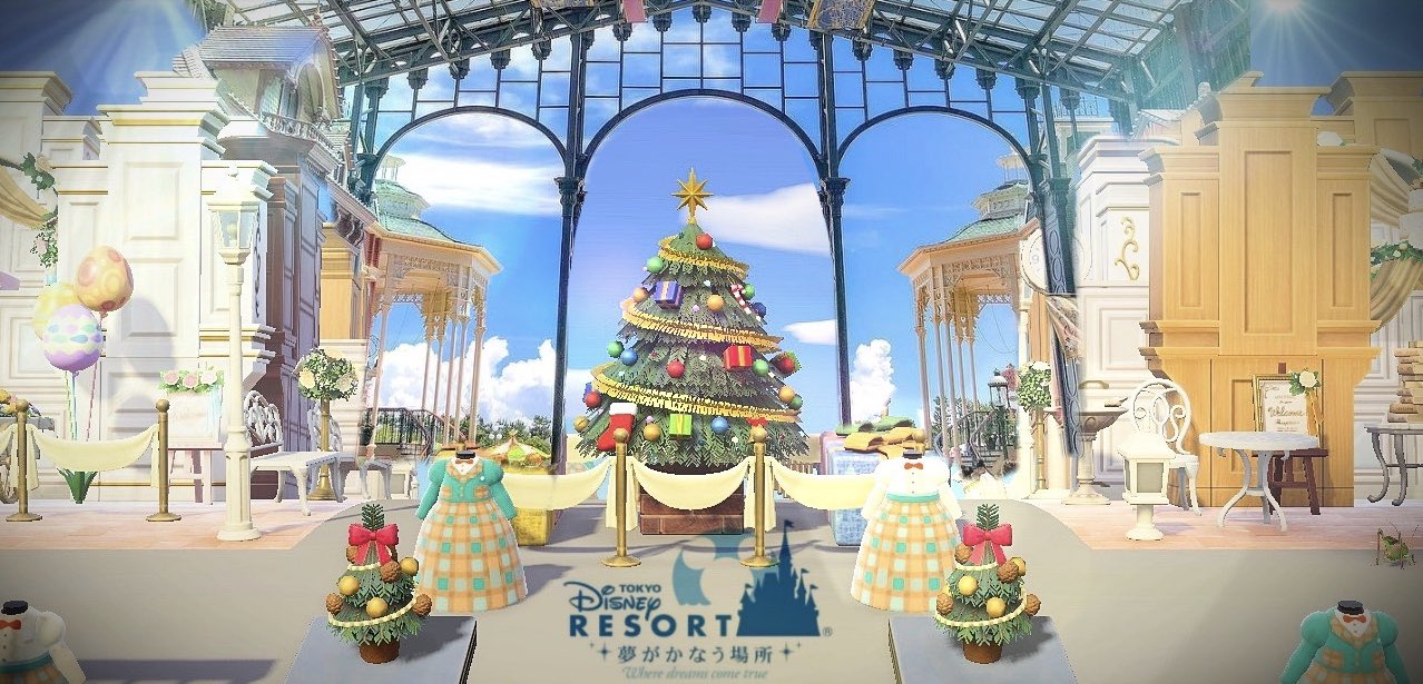 ぴぐpiあつ森ディズニー 飛行場前完成 エントランスにしてます ディズニーランド どうぶつの森 Animalcrossing Acnh Nintendoswitch