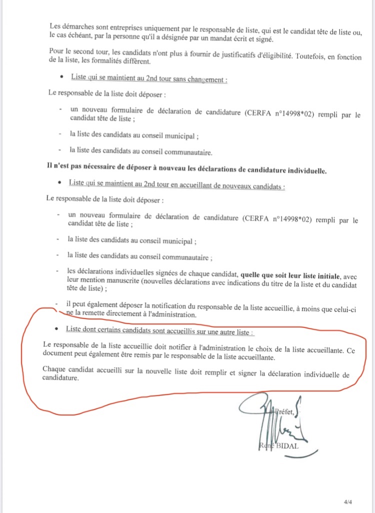 Hardy et Jeaunault, meilleurs alliés de Bourdouleix

Anne Hardy/Cyril Jeaunault savaient que leur liste Municipales Cholet était illégale.

Le 27 mai, ils ont reçu, comme t/ lcandidats, courrier préfet très précis.

Droit et éthique non respectés. Honte pour notre ville !!!