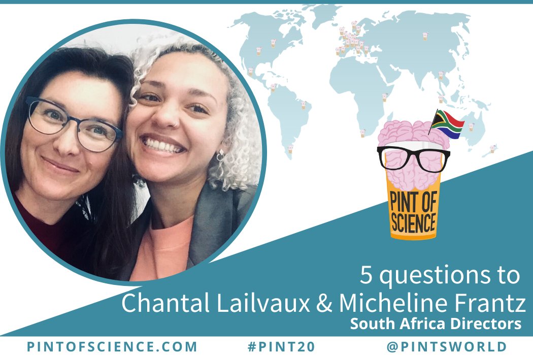 Monday is a good day because you meet #pint20 directors 🥳

Say hi to Chantal Lailvaux &amp; Micheline Frantz , our South Africa directors 🇿🇦<a href="/pintofscienceZA/">Pint of Science ZA</a> 

Read their answers to our 5 questions here pintofscience.com/blog/5-questio…

All the interviews: buff.ly/2Y4C5Fd