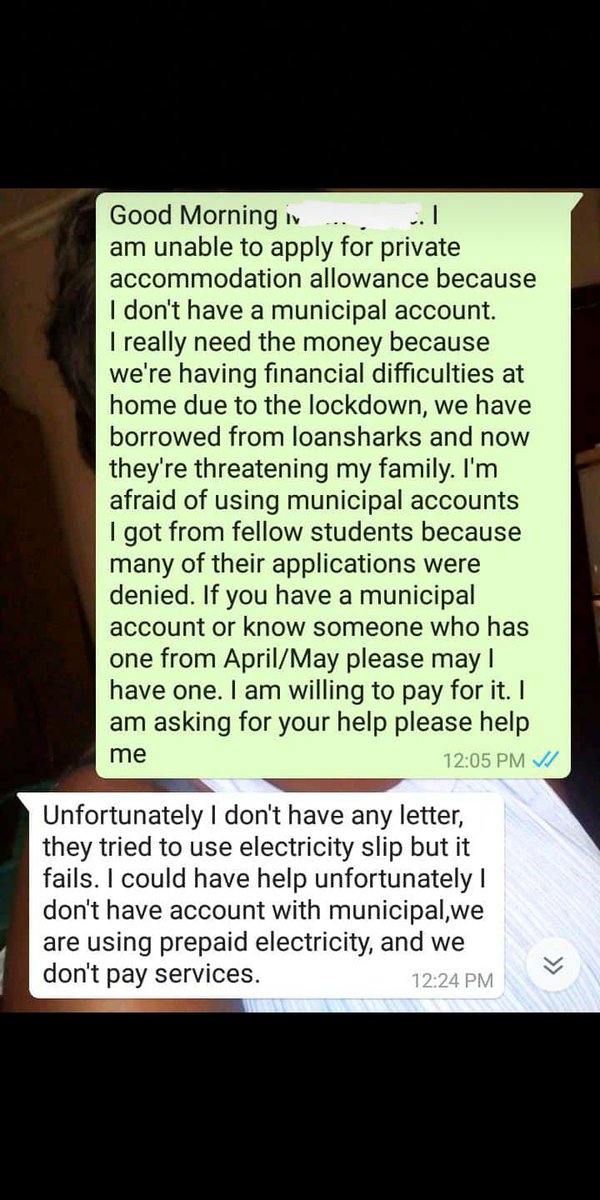 angel__xolisile's tweet photo. They don't even have municipal accounts but come end off the month they will even threaten to remove our belongings from the room. We cannot use municipal accounts from students, we can't find municipal accounts. So where must we get them?
#ufsmustfall https://t.co/rUbQURceB7