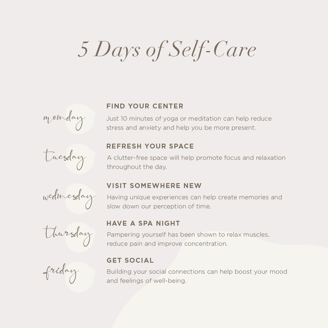 5 days of Self-Care ✨

5 simple steps over 5 days to help set up good habits to influence a longterm healthy lifestyle. 

#healthylifestyle #balancelifestyle #wellbeing #selfcare